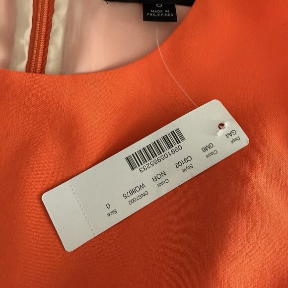 J. Crew Resume Sheath in Neon Orange Italian Stretch Wool Dress Sz 0 - Picture 8 of 11